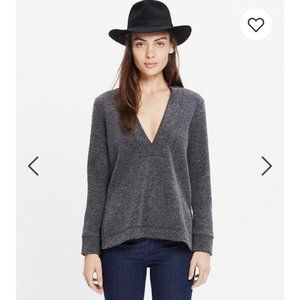 Madewell Charcoal Low V Pullover Sweatshirt Top